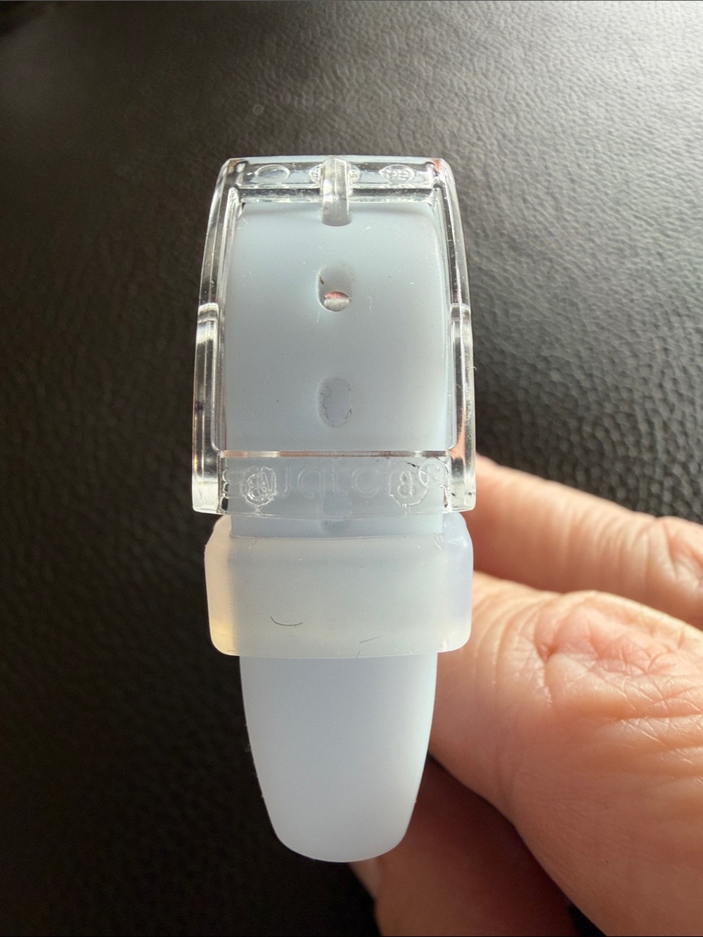 Light Blue Silicone Swatch Watch with opalescent face Like new with new battery - Picture 4 of 5